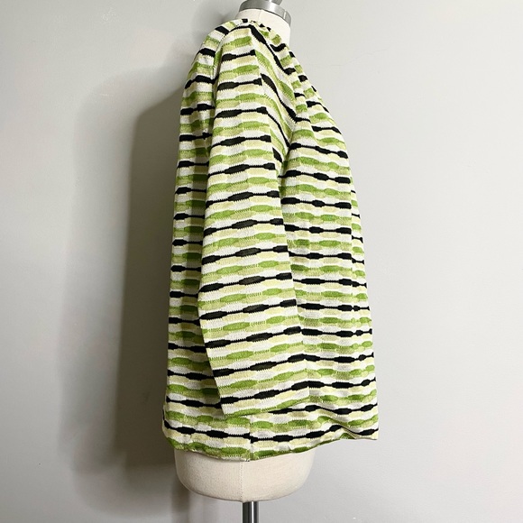 JONES NEW YORK Gatsby Striped Faux Wrap Blouse Knit Tunic Top - Picture 4 of 7